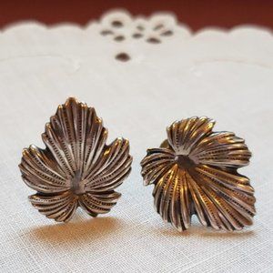 Vintage 50's Sterling Grape Leaves Earrings